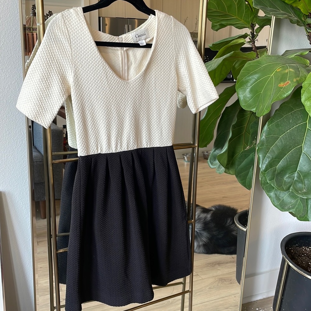 Ganni, dress, black and white, size 6/8